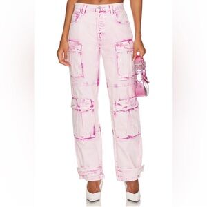 GRLFRND Pink Cargo Jeans